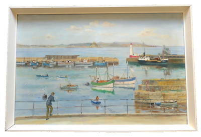 Dorcie Sykes (1908-1998) Mitte 20. Jh. Öl auf Leinwand. Newlyn Richtung Mount Bay II