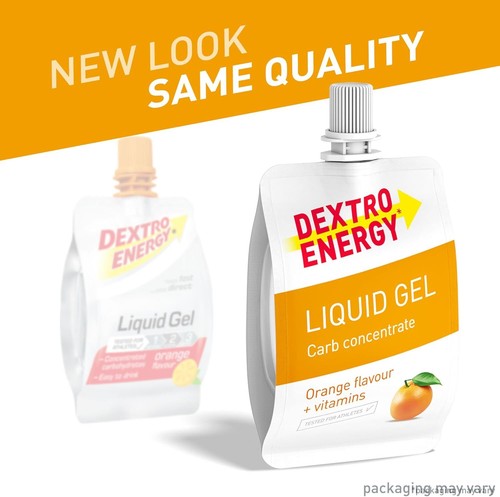 Dextro Energy Orange + Vitamins Liquid Gel | Non-Sticky, High Carb with 28 g of - Picture 3 of 4