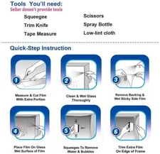 Clear Window Security Film Sticker Adhesive Table Glass Shatter Protection