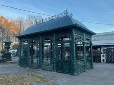 CAST AND TUBULAR STEEL EXTERIOR GARDEN GAZEBO - LXJ005F