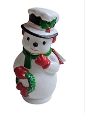 NEW Blow Mold Snowman in Top Hat LED Table Top 11" Christmas Figure Retro 