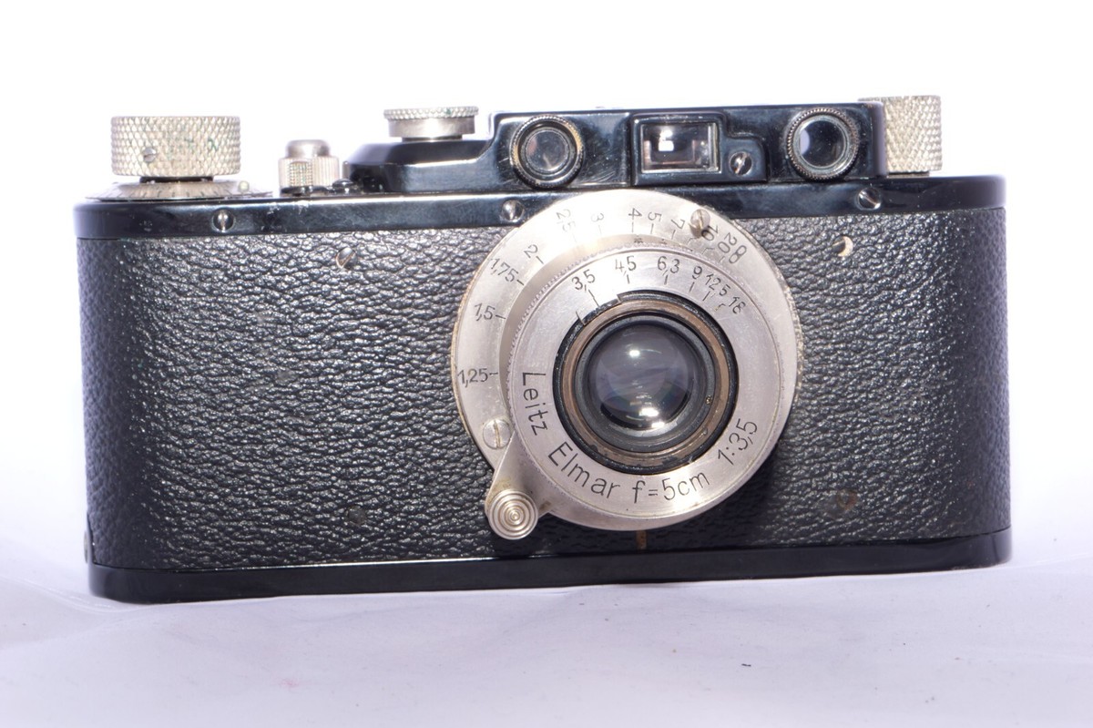 Leica I to II conversion 35mm rangefinder camera. NICKEL Elmar 5cm