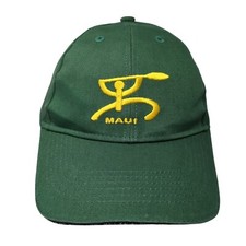 Maui Snapback Hat Green One Size Embroidered Logo Hawaiian Headwear