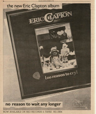 1976 Eric Clapton No Reason To Cry Vintage Album Promo Print Ad