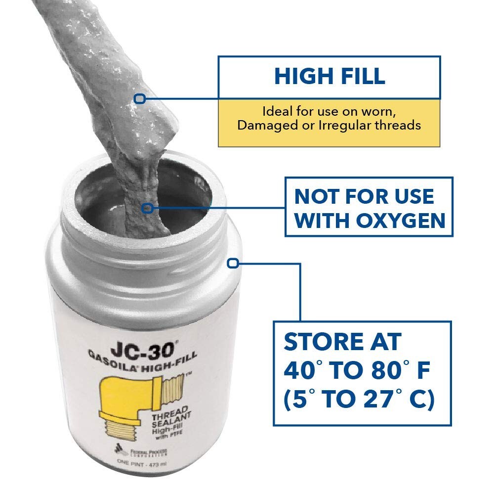 Thread Fill Gasoila JC-30 High-Fill Thread sealant with PTFE 1/4 pint (118mL) | eBay