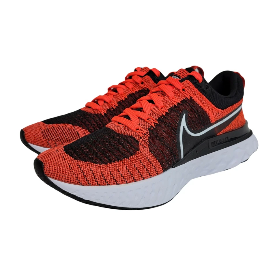 Nike Mens 8.5 React Infinity Run Flyknit 2 Bright Crimson Black Shoes CT2357-600 - Image 4 of 4