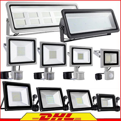 DEPMOG LED Fluter mit Bewegungsmelder Stecker 10-100W Außen Strahler Scheinwerfer Lampe