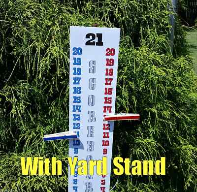 Cornhole Scoreboard Score Keeper - RED WHITE BLUE - With YARD Stand - 44'' Tall