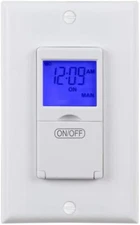 BN-LINK 7 Day Programmable In-Wall Timer Switch Digital with Blue Light, 3 way