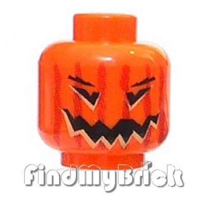 H029A Lego Pumpkin Jack O' Lantern Evil Minifigure Head from 4738