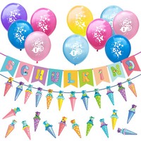 SchuleinfüHrung Schulanfang Einschulung Deko Set Girlanden + Ballons + Konfetti