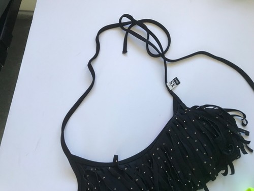 Victorias Secret PINK Swimwear Bandeau Top Fringe Studs NWT Cheeky Bottom XS/M - Picture 8 of 9