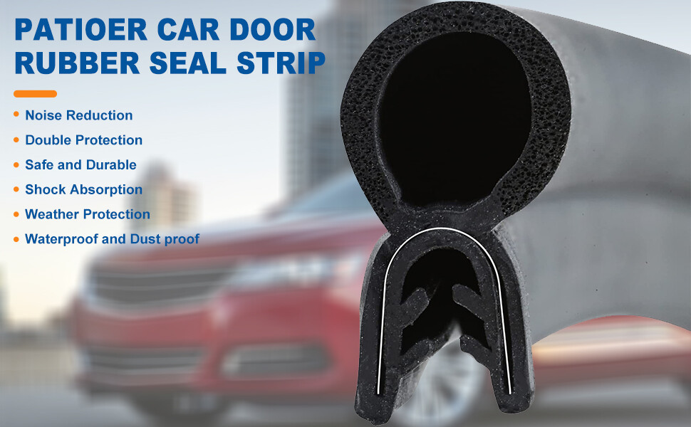 13FT Black Upright Shape Rubber Seal Weather Strip Trim Window Lock Trunk Hood
