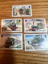 JERSEY 1985 STEAM TRAINS SET 5 MINT STAMPS Scott # 361-365 MNH 