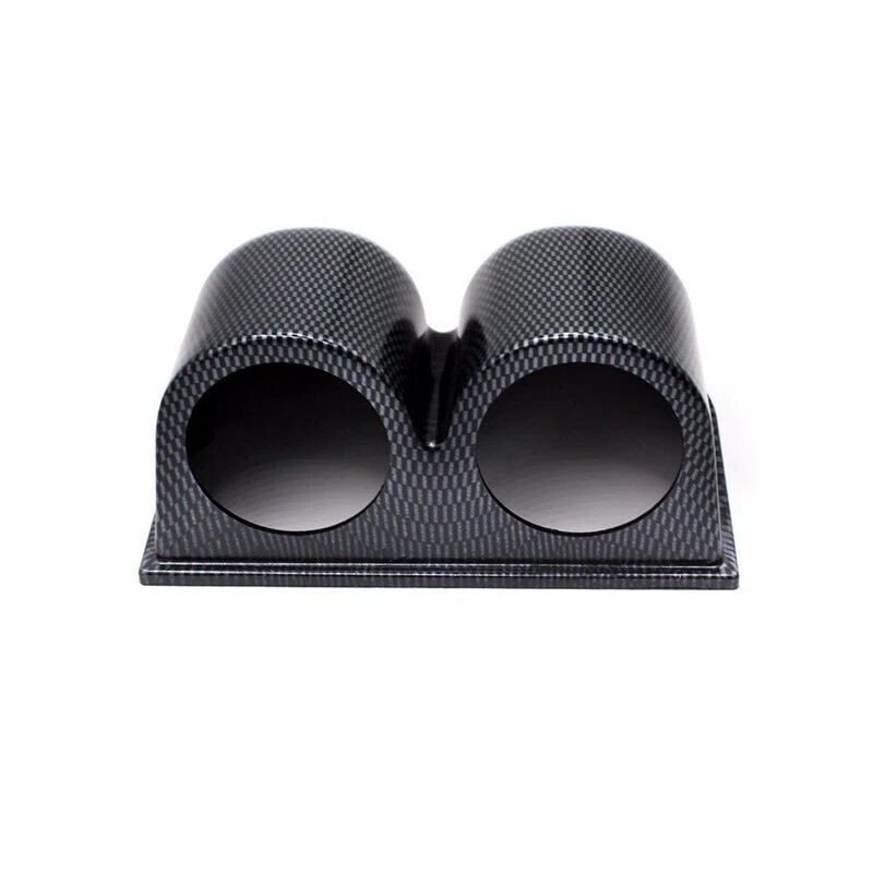 Painel de aparência de fibra de carbono para carro 2 furos medidor duplo suporte de montagem pod 52mm copo - Imagem 3 de 4