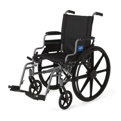 K4 Basic LighT Wheelchair w/ Flip-Back Desk-Length Arm & SA Footrest, 18'' Width