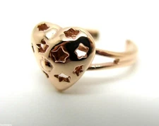 KAEDESIGNS GENUINE 9ct 375 Yellow or Rose or White Gold Star Heart Toe Ring  232