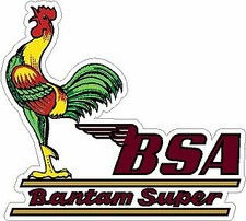 BSA BANTAM SUPER CLASSIC CLEAR BACKGROUND NO WHITE  Decals BIKE Motorcycle x2