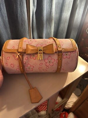 Louis Vuitton Monogram Cherry Blossom Papillon Rose Pink Round Handbag