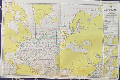 Admiralty 5124(1) ROUTEING CHART NORTH ATLANTIC OCEAN MARINE NAUTICAL Map Chart