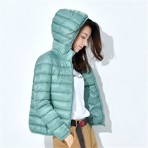 Women's Jacket 90% Duck Down Jacket Coat Ultralight Overcoat short Hooded Puffer - Picture 20 of 36