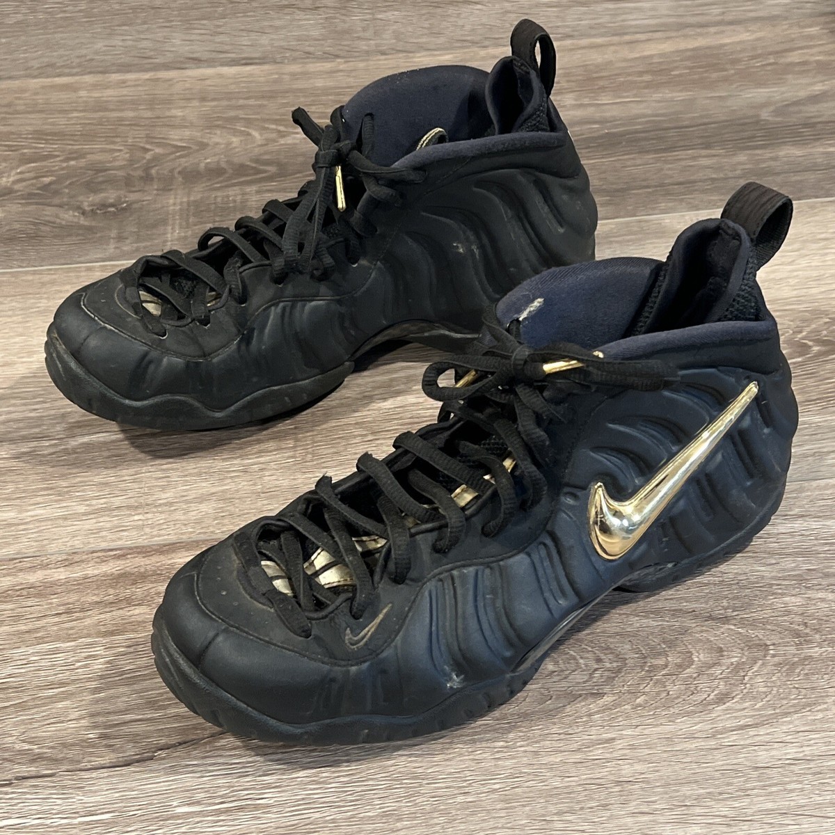 Nike Air Foamposite Pro Black Metallic Gold - Size 9.5 | eBay