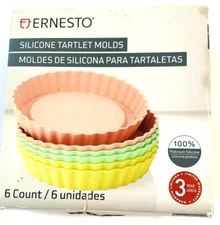 Silicone Tartlet Mold Baking Deserts Reusable Non Stick Set of  6