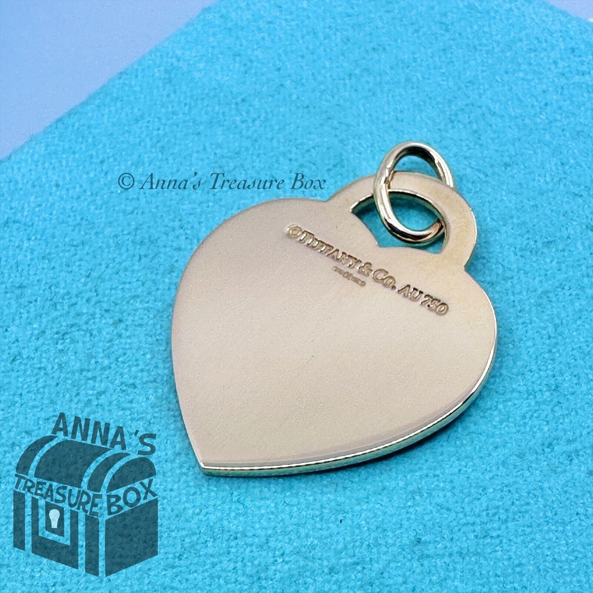 Tiffany & Co. 18K Rose Gold RTT Rose Etched LARGE Charm Pendant