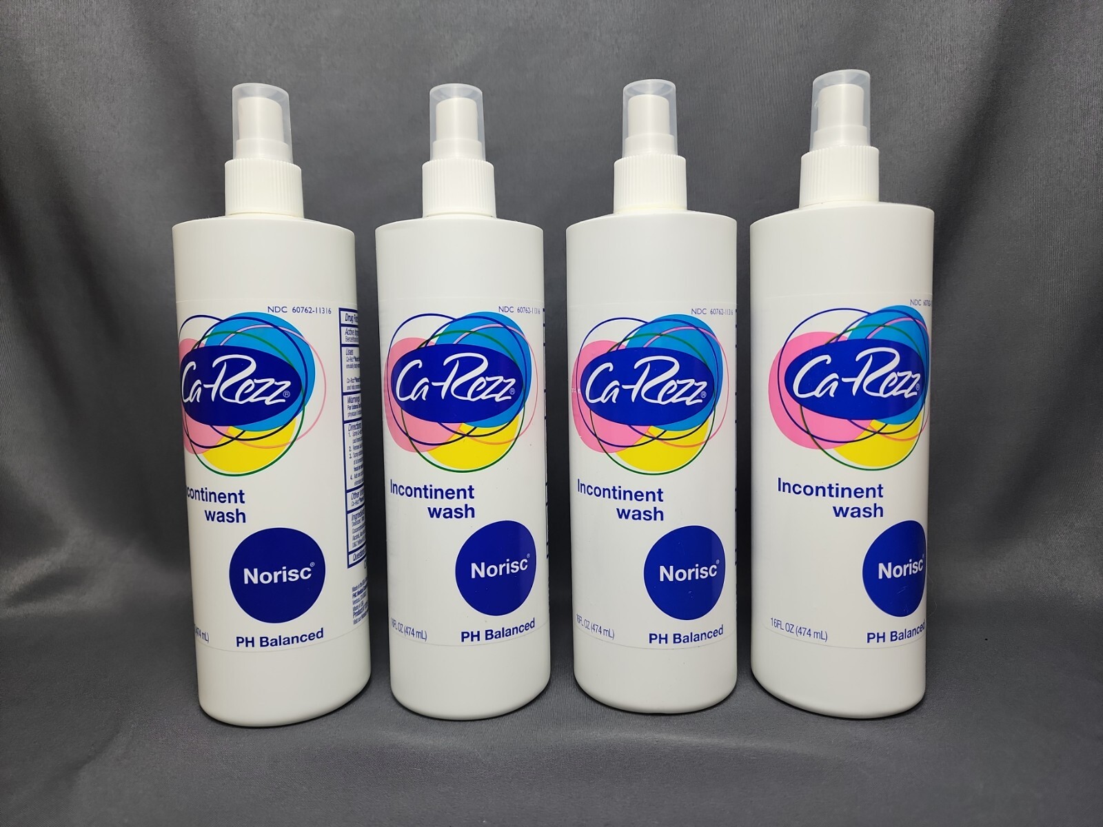 CaRezz Incontinent Wash Spray Norisc PH Balanced (4 Pack 16 fl.oz each