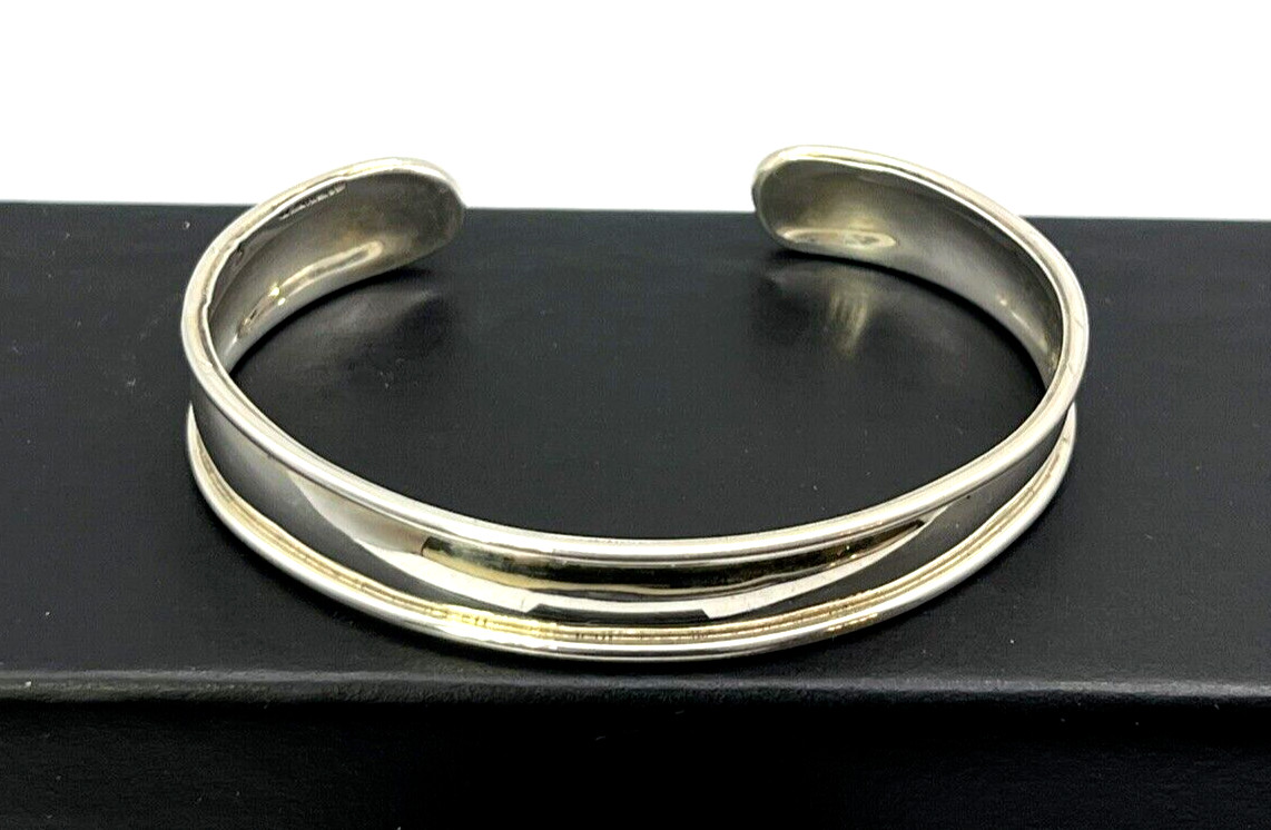 UPSCALE Vtg Solid Sterling Silver 925 CUFF BANGLE… - image 1