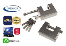 LUCCHETTO IN ACCIAIO TEMPRATO CORAZZATO ANTISCASSO CATENACCIO PER CANCELLO 94MM