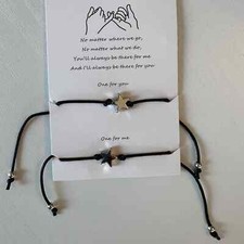 Set of 2 Star Friendship Bracelets Adjustable w/gift