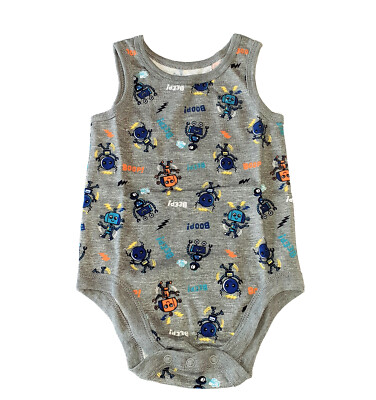 Garanimals Baby Gray Robots One Piece Tank Creeper NEW