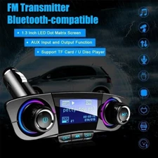 Bluetooth Car Adapter FM Transmitter USB AUX Radio Handsfree MP3 Player For Car