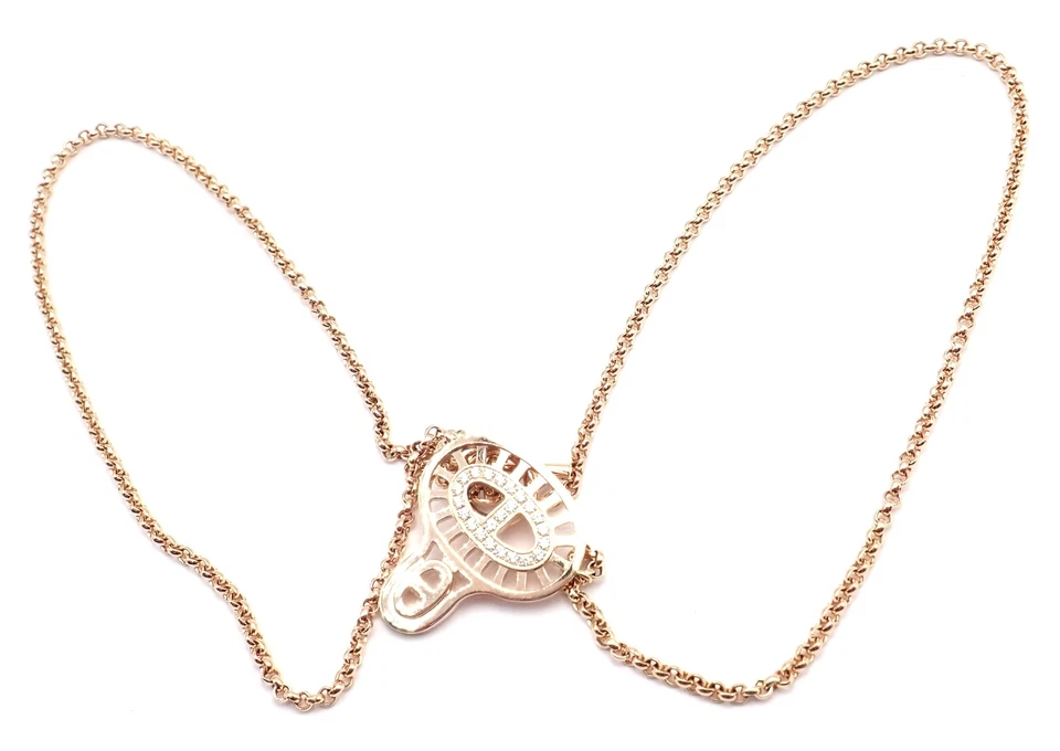 正品! Hermes Chaine D'ancre Divine 18k 玫瑰金钻石项链认证盒 — 第 4/4 张图片