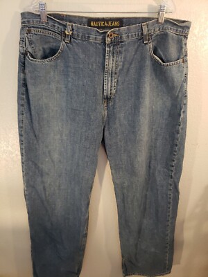 Nautica Jeans Relaxed Fit Denim 100% Cotton Straight Leg Mens 40×32 Blue 