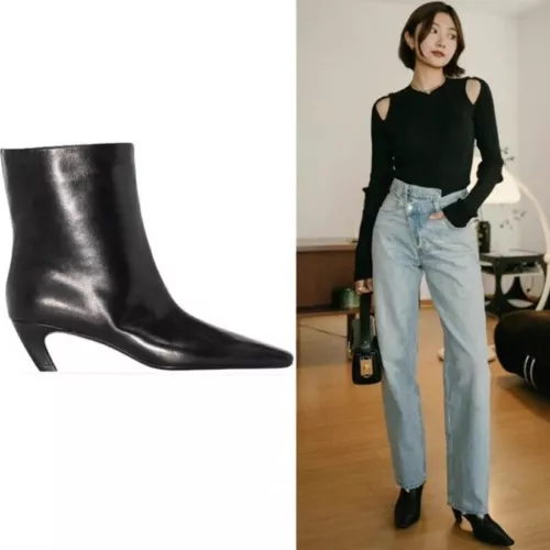 Khaite Damen High-Heeled Kurzstiefel Leder Medium Boots Bare Boots - Bild 2 von 18
