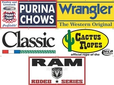 RODEO ARENA GROUP LOT DISCOUNT ON FIVE DESIGNS SIGN REMAKE BANNERS OPTIONS 5H