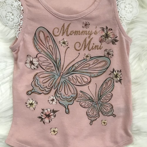 New Little Girls Floral Pink Woven Top T-Shirt 4Y - Picture 3 of 5