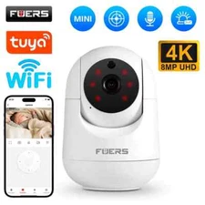 Fuers 4K 8MP FHD IP Camera, Wi-Fi pan tilt indoor security web CCTV camera Tuya