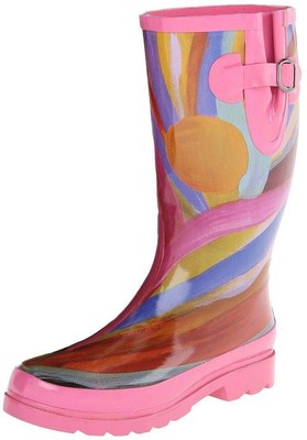 multi colored rain boots