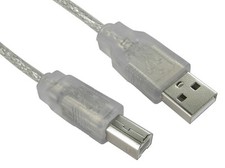 1mtr a male to b male usb 2.0 cable transparent