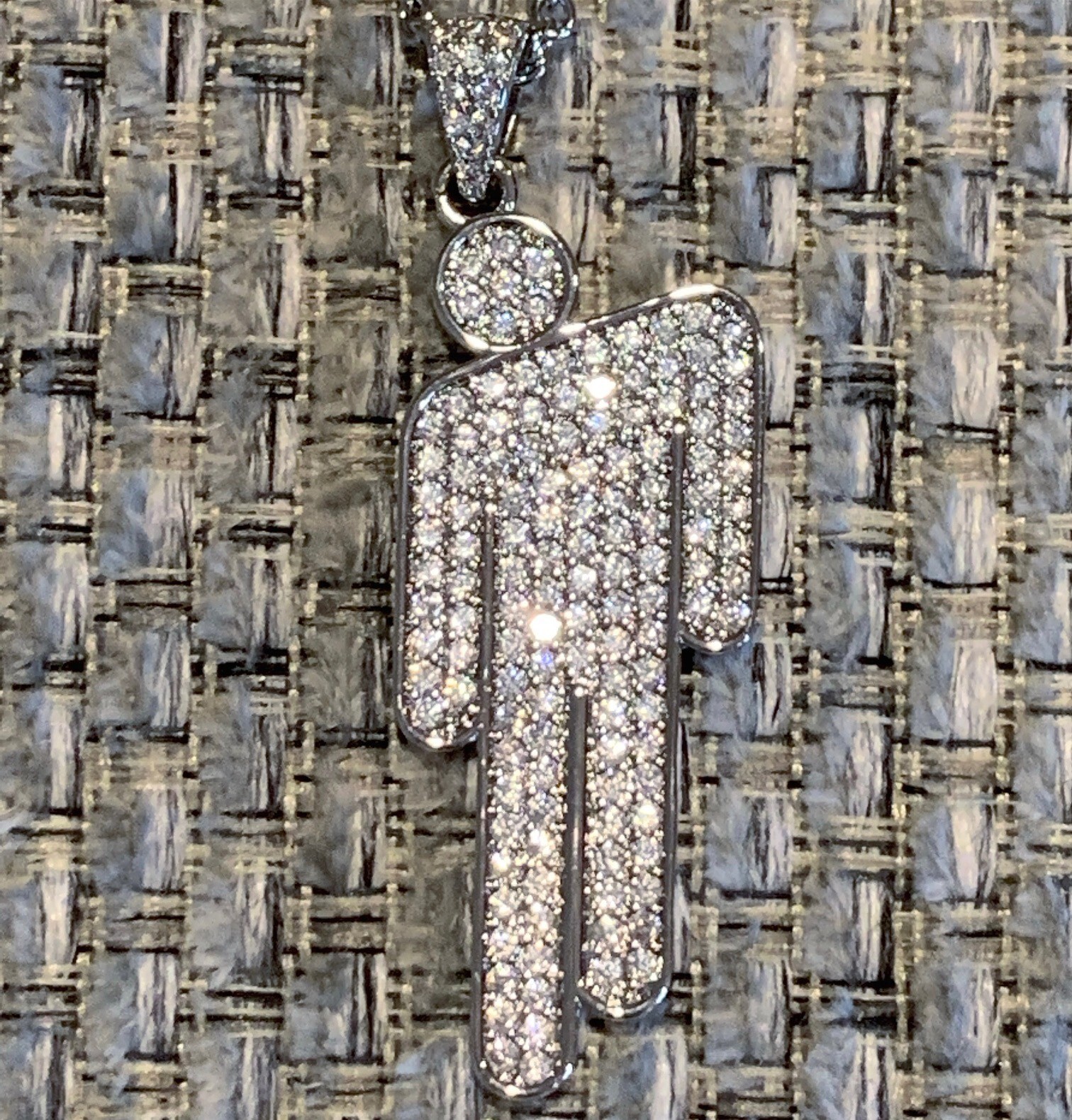 Billie Eilish BLOHSH Necklace! Iced Out Pendant + Stainless Steel Chain