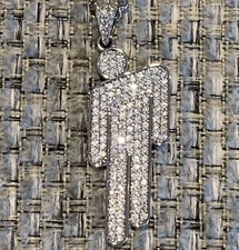 Billie Eilish BLOHSH Necklace! Iced Out Pendant + Stainless Steel Chain