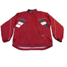 Adidas Jacket Mens Extra Large Red Colorblock Y2K Vented Mesh Windbreaker 6052