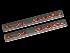 2 5.7 345ci Hemi Engine Aluminum Emblems Red Silver For Chrysler Dodge 2 5.7 345ci Hemi Engine Aluminum Emblems Red Silver For Chrysler Dodge