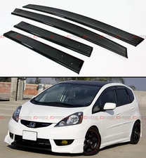 FACTORY STYLE SMOKE CLIP ON SLEEK WINDOW VISOR SHADE FOR 09-2014 HONDA FIT JAZZ