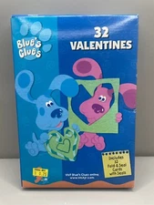 2002 Viacom Nick Jr. Blue's Clues Box of 32 Valentines w/ Seals- 8 Designs - NIB