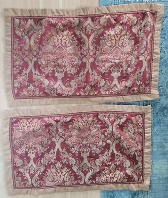 JC Penny Home Collection King Size Pillow Sham Covers - Set of 2 - Burgandy Gold