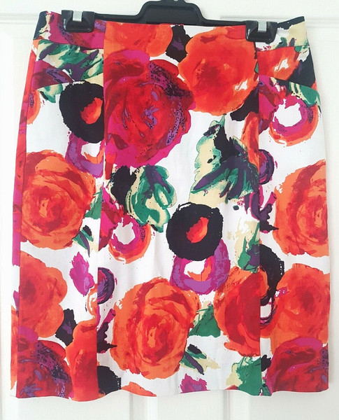Women's Jendi Black White Red Green Colourful Pencil Summer Skirt Size 10